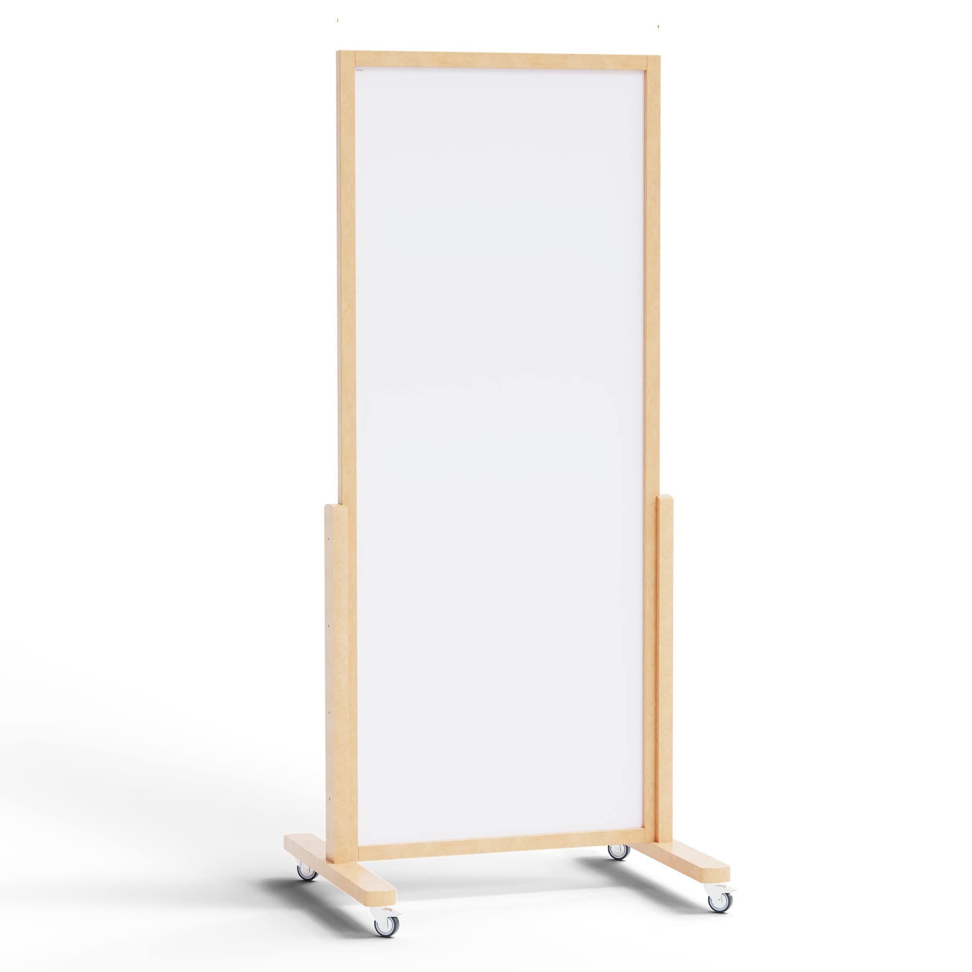 ALLboards Lavagna bianca magnetica verticale con ruote VERT 167x73cm con cornice in legno nera