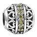 SOUFEEL August Birthstone Charm Olivine 925 Sterling Silver Charms for Bracelet Necklace