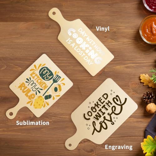 Tablas de cortar de madera 12 piezas rectangular con mango miniatura 5
