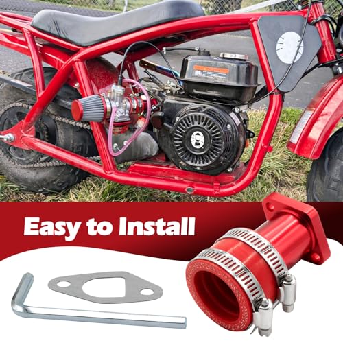 Image of Upgraded Intake Manifold for Predator 212cc 196cc 224cc Engine Performance Parts, for PWK 24mm 28mm Carburetor Coleman ct200u bt200x b200cc b200r kt196 Mini Bike Go Kart (Red)