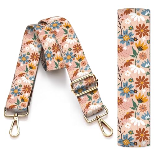 Image of Purse Strap Replacement Crossbody, 3.8cm Wide Shoulder Strap Adjustable Replacement Belt Gold Buckle