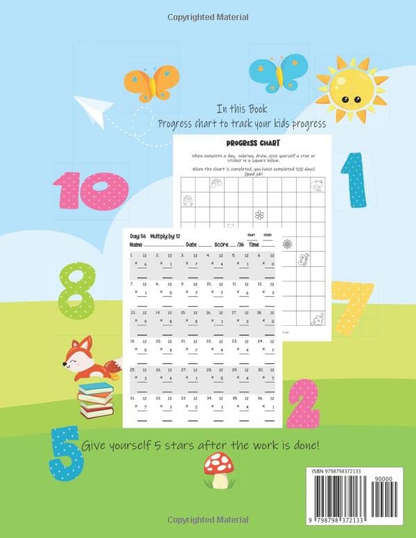 Math drills Multiplication: 100 days of Reproducible Practice Problems , Timed Tests speed drills, Multiply Digits 0 - 12 for grade 3-5 ages 7-11 (Mastering Math) - Image 2