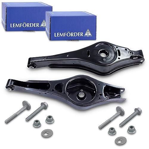 BESTPRICE 2x Bras de suspension arrière inférieur, 2x Jeu de vis pour bras de suspension - Compatible avec AUDI A3, SEAT LEON, SKODA SUPERB, VW GOLF, PASSAT,...