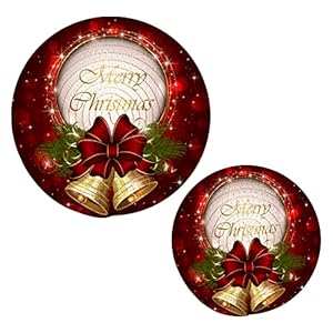 Christmas Bell Trivets Set Merry Xmas Hot Mats Pads for Kitchen Heat Resistant, Happy New Year Decorative Trivets for…