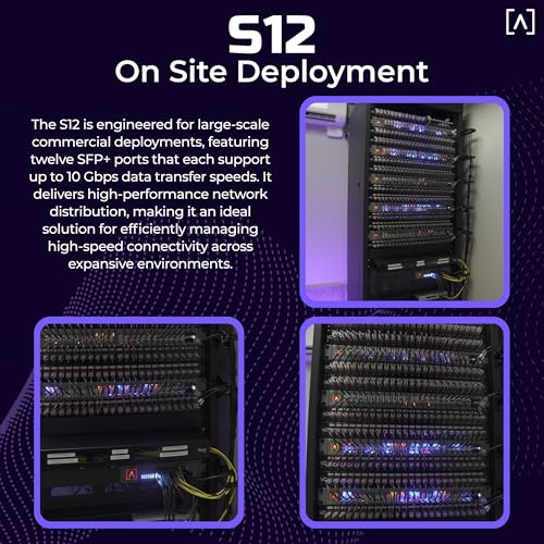 Image of Alta Labs S12 | 12-Port SFP+ Distribution Switch | 1, 2.5, 5, or 10 Gbps per Port | VLAN Stacking | Egress /Ingress Rate Limiting | IGMP Snooping | Bluetooth Setup & Cloud Management | Rack /Wall Mount