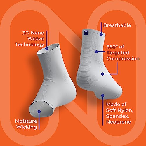 Image of NanoSocks Compression Socks for Women & Men (1 Pair) - BEST Ankle Brace Support Sleeve for Neuropathy, Plantar Fasciitis, Diabetic Foot Nerve Pain Relief - Toeless (Large, Black)