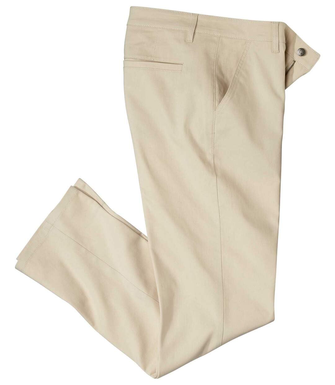 ATLAS FOR MEN - Beige Stretch Twill Chinos - W50
