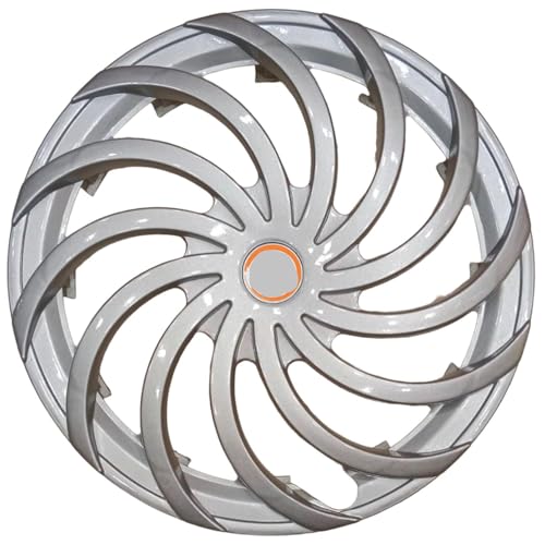 Image of Snake Design Wheel Cover Available in 12,13,14,15,16,17 inch Inch Wheel Cap Universal Model Press Fitting Set of 4 Pcs (16INCH, Silver)