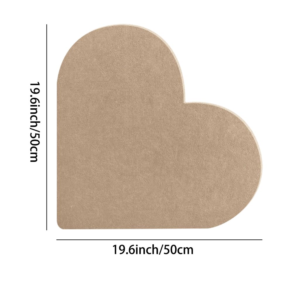 Tablero de anuncios con Forma de corazón de Fieltro con Cinta autoadhesiva de 50x50 cm, Gran Panel Decorativo para Pared, para Notas, Fotos y Carteles, Ideal para el hogar y la esc