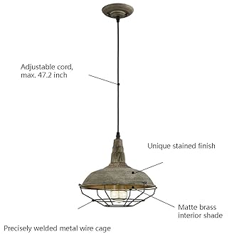 FACTORY SPOT 照明 NORMANTON PENDANT LIGHT Vintage Metal Cage Barn Ceiling Pendant Hanging Light