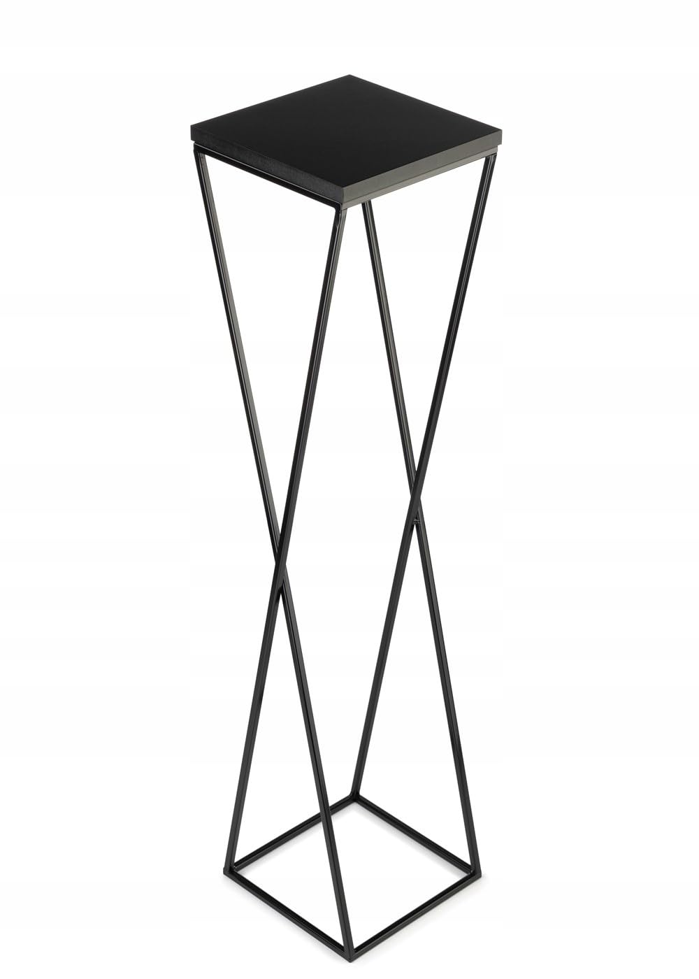 Pflanzenständer Metall 100 cm Hoch - Stabiler und Fester Blumenhocker mit Schwarz MDF-Platte auf Robuste Ständer - Blumenständer zur Dekoration Innenräumen