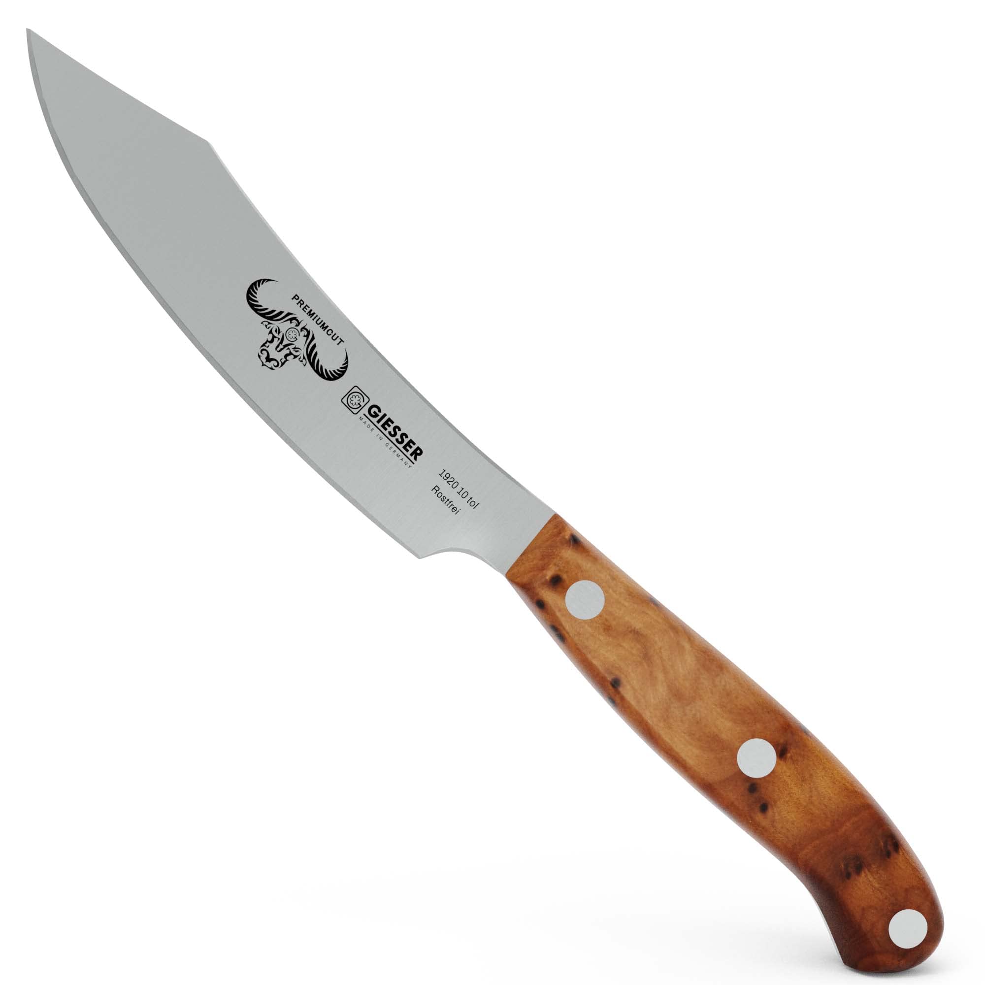 Giesser seit 1776 - Made in Germany - Spickmesser 10 cm Tree of Life, PremiumCut Office No 1, Officemesser, Thuja, holzgriff, rostfrei, deutsches Grillmesser scharf