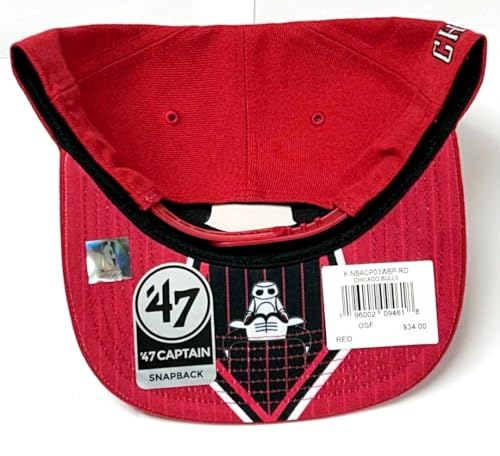 Gorra plana Chicago Bulls Roja con logo blanco ajustable miniatura 3