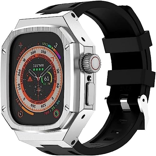 Correa de silicona resistente con marco de metal para Apple Watch Ultra de 49mm