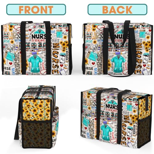 Image of 84hoods Multi-Pocket Tote Bag for Women. Waterproof Bag with Multiple Convenient Pockets and Zipper. Gift for Nurses.