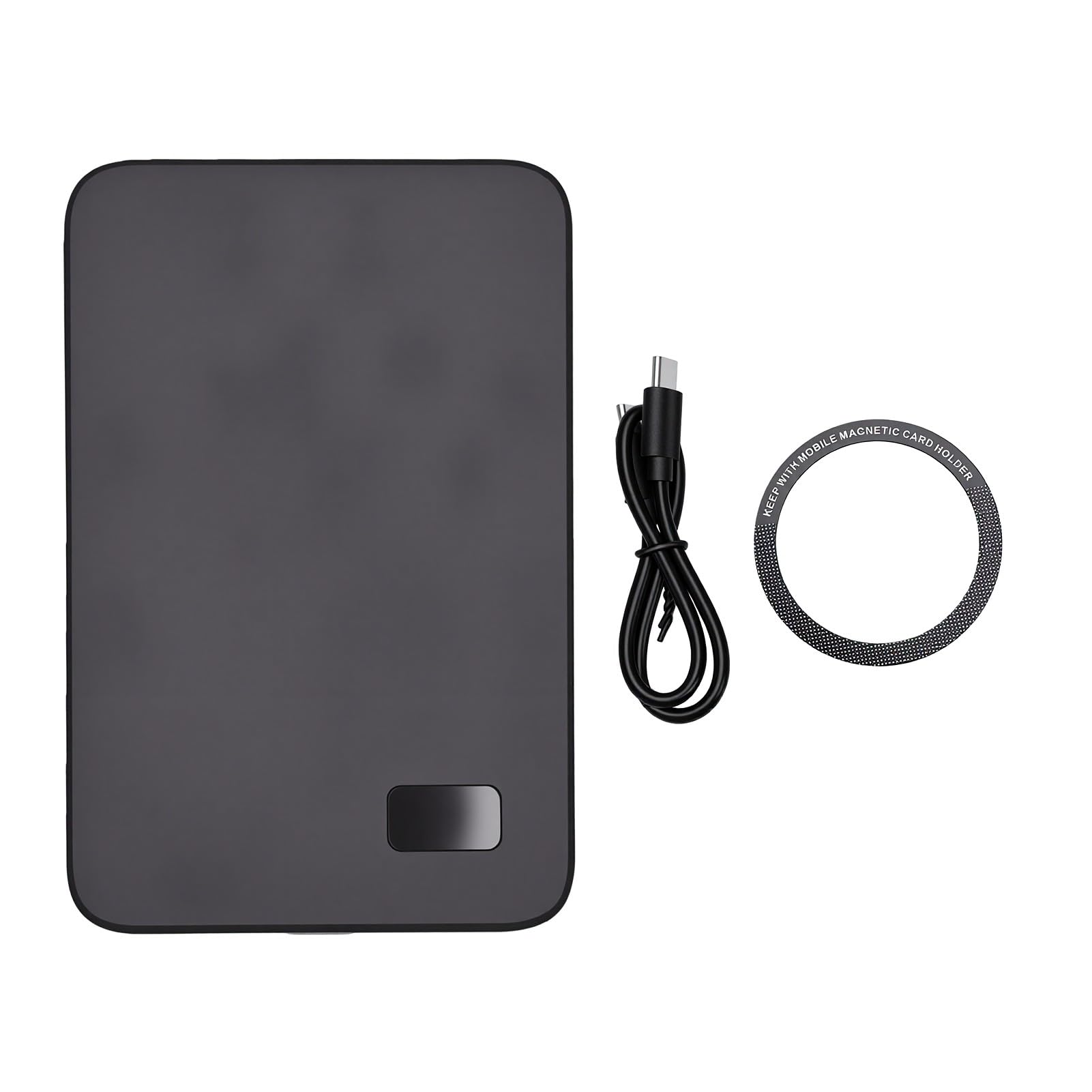 Chargeur Magnétique Mince sans Fil, 5000mAh, pour Téléphones iOS Séries 13 14 15 16 17, Léger et Portable (Black)