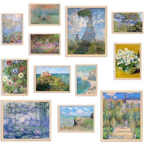 KBKBART Claude Monet Eclectic Wall Art, Monet Prints for Wall Decor, Eclectic Home Decor Canvas...