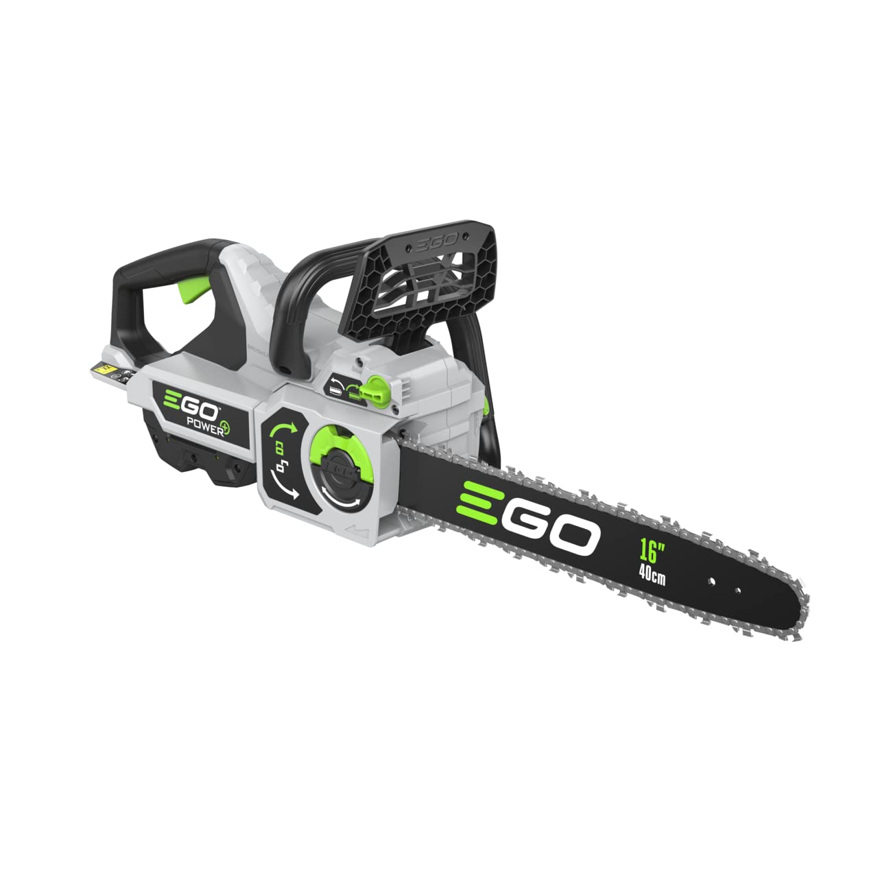 EGO Power Tronçonneuse CS1614E 40cm Guide 20.0m/s 90PX - 3/8" x 1.1mm Chaîne Batterie BA2800T 5.0Ah Quick Charger CH5500E