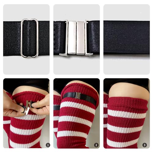 4 Pcs Plus Size Thigh Garter Belt, Adjustable High Elastic Hidden Garter Belt for Thick Thighs3