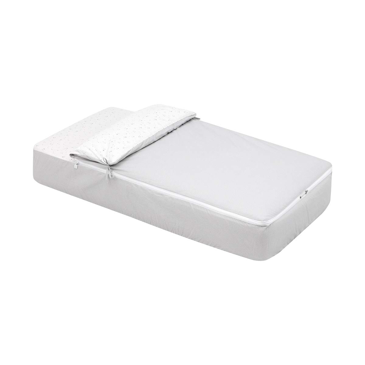 Cambrass - Saco Cuna nórdico con Cremallera - Ropa de Cuna Ajustable con Gomas - Saco de Dormir bebé desenfundable Sirve Tanto para Verano como para Invierno - Merlo crudo 60x120x3 cm — view 16