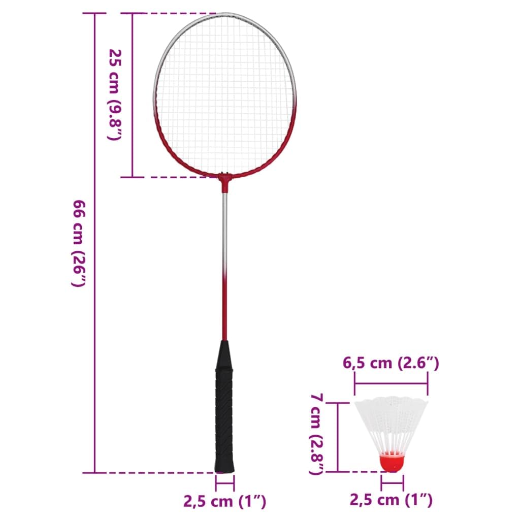 Juego de 4 raquetas de bádminton, red de 620 x 151 cm, incluye volante, raqueta para ocio, exterior, jardín, parque, camping, familia, entrenamiento para adultos y niños