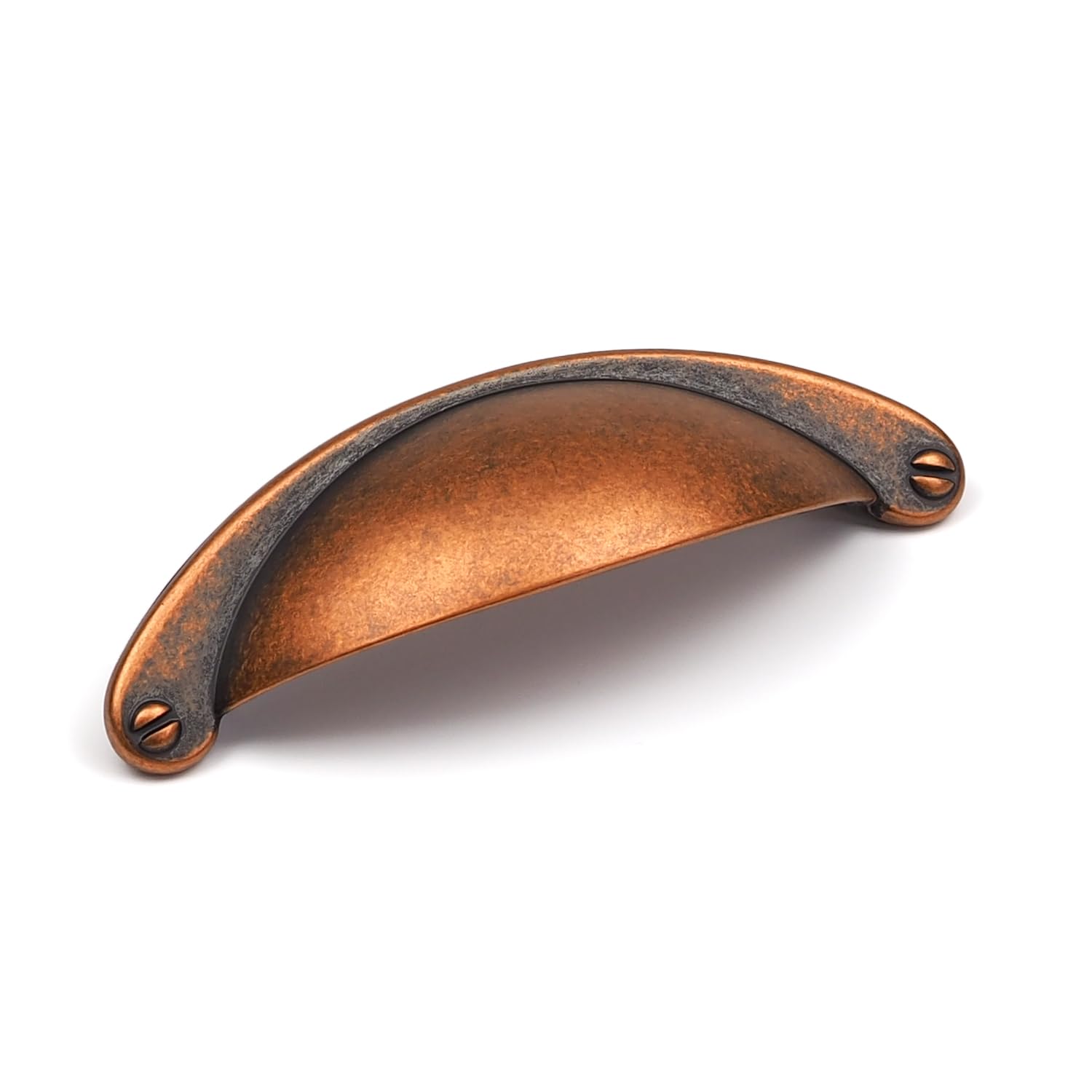 Antique Copper Kitchen Cup Handle Half Moon Aged Rustic Cupboard Cabinet Door Drawer Pull 64mm Centres Furniture Replacement Upcycle