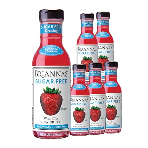 Image of Briannas Sugar Free Blush Wine Vinaigrette Dressing, Gluten Free, 6 Pack