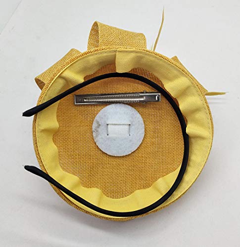 Coolwife Womens Fascinator Hat Sinamay Pillbox Flower Feather Tea Party Derby Wedding Headwear (Aa Gold) #TOP4
