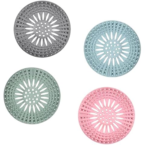 4PCS Hair Catcher Drain Cover, Drain Stopper in Silicone, Shower Drain Covers, Drain Protector Filter, Kitchen Drain Stopper Sink Filter, Sewer Drain Strainer for Bathroom Kitchen Bathtub Cover