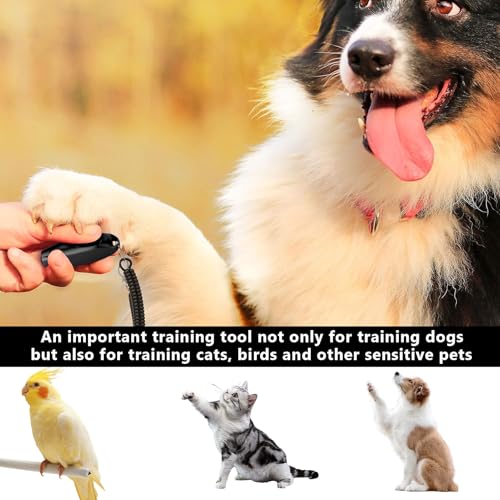 SOGHO Hundepfeife,Klicker Hund,Hundepfeife Rütter Rückruf,Pfeife Klicker Hundeklicker Set,Hundepfeife Mit Klicker Und Lanyard,2 IN 1 Funktionsdesign Für Hund,Katze,(Schwarz)