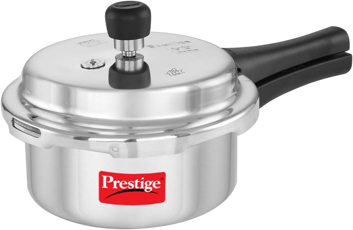 Popular Pressure Cooker 2 Ltr | Aluminium Pressure Cooker With Lid | Precision Weight Valve|Metallic Safety Plug Silver