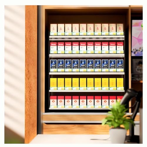 Escaparate de cigarrillos con actuadores automáticos y estante acrílico rectangular de pared 2