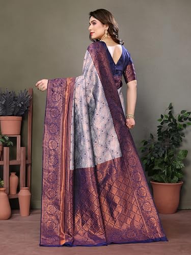 Image of Women's Kanjivaram Soft Silk Banarasi Saree With Blouse Piece | Banarasi Sari For Women | Saree with Blouse piece