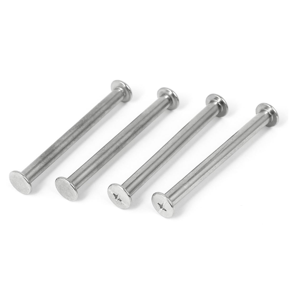 Uxcell Silver Sourcingmap M5 X 55Mm Nickle Plated Metal Books Albums Binding Screws Posts 4Pcs