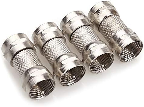 NANYI TV T/F Type Connector Socket to RF Coax Aerial Adapter (F Type Male to 9.5TV Female/Male -Silver-1P/1P)