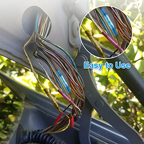 Image of ZhiYo Heat Shrink Butt Connectors - Electrical Wire Connectors Kit - Insulated Waterproof Marine Automotive Wire Crimp Terminals - AWG 22 - 10 3 Sizes Butt Splice (50PCS)