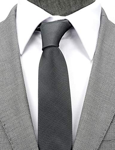 Image of Skinny Solid Ties for Men, 2.5 inch Slim Plain Neckties 4-Pack