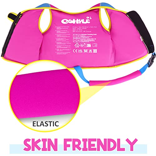 OSHYLE Children's Girls Boys Swimming Vest for Toddlers with Adjustable Safety Straps Age 3-6 (Pink, M) - Image 2