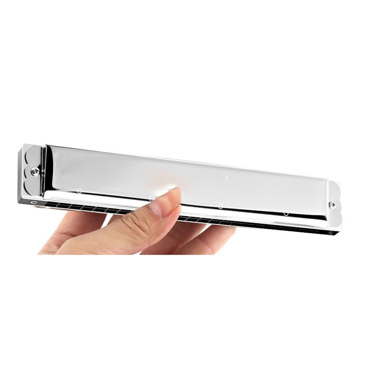Armonica Blues Armonica Polifonica Chiave C 24 Fori | Armonica polifonica chiave C 24 fori armonica a bocca tremolo professionale(Silver)