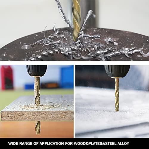 Behappy Cobalt Drill Bit Set 15Pcs, M35 High Speed Steel Drill Bit Sets, Twist Jobber Drill Bit Set For Hardened Metal, Stainless Steel, Cast Iron, Wood, Plastic Index Storage Case, 1/16"3/8" #TOP5