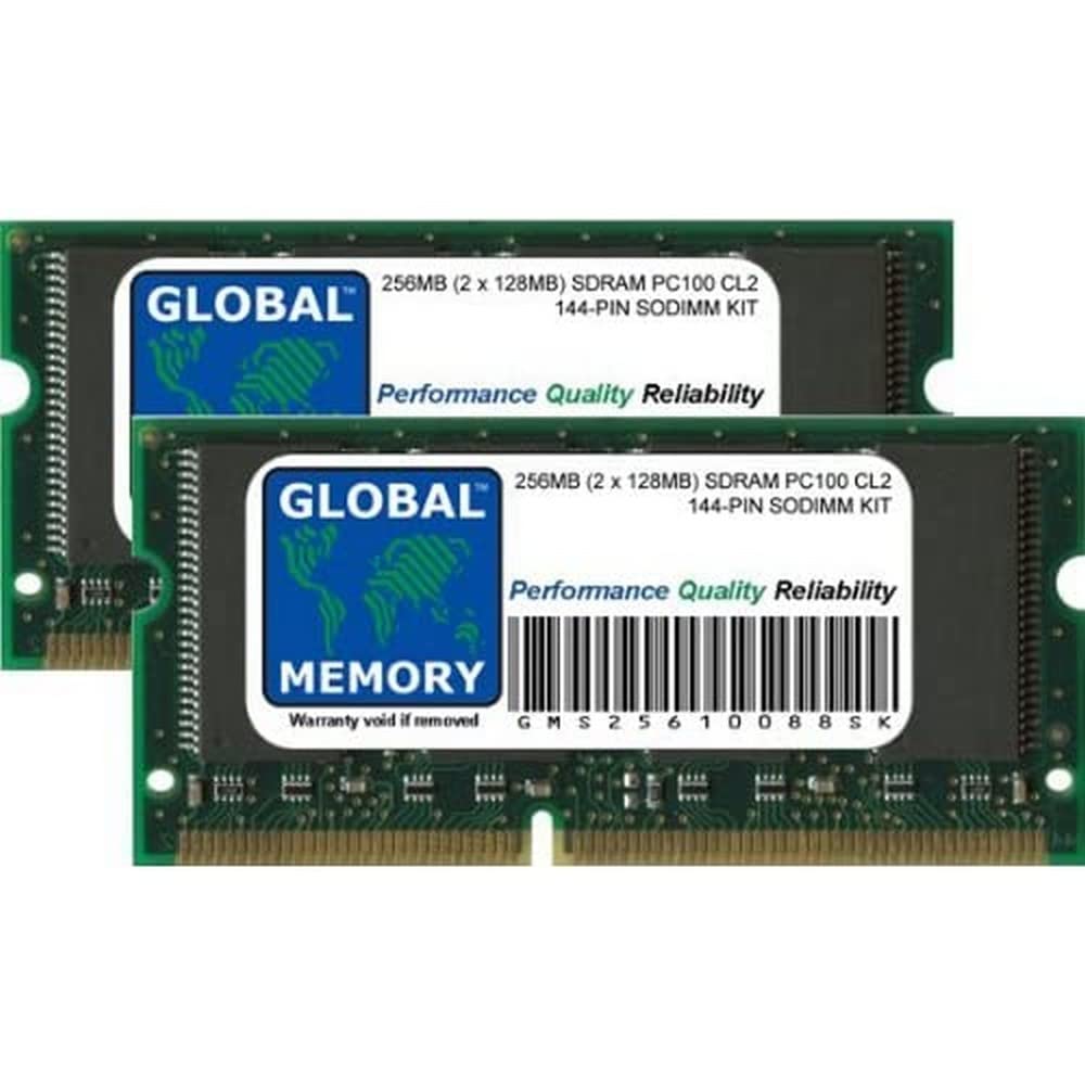 256MB (2 x 128MB) PC100 100MHz 144-PIN SDRAM SODIMM ZESTAW PAMIĘCI RAM DO LAPTOP/NOTNIKI