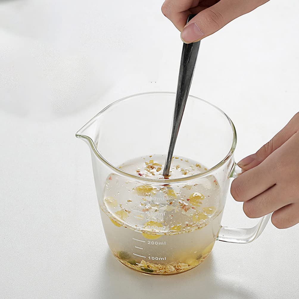 500ml Glass Measuring Cups with Scale Heat Baking Cup Mixing Cups Breakfast Milk Jug with Lid for Children Food Tea Cafe Transparent