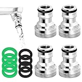 4 Stück Schlauchanschluss Wasserhahn Schlauchkupplung Adapter M22 Innengewinde und M24 Außengewinde Schlauchadapter Wasserhahn Adapter für Garten Küche Waschmaschine Universal Wasserhahn