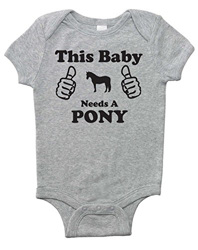 This Baby Needs a Pony - Short Sleeve Horse Bodysuit for Infant Boys Girls and Surprises - Onesie Shower Gift