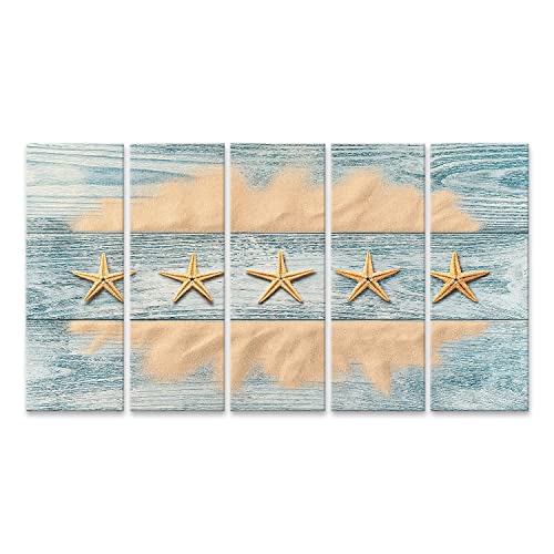 Tableau sur toile vacances d'été pour transformer un mur vide avec étoile de mer