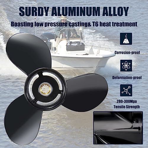 Image of Boat Propeller fit Johnson Evinrude OMC Stern Drive 40-140 HP Engines 13 Spline Tooth Outboard Prop RH OEM Propeller for 50 60 65 70 75 85 88 90 100 110 112 115 120 125 135 HP