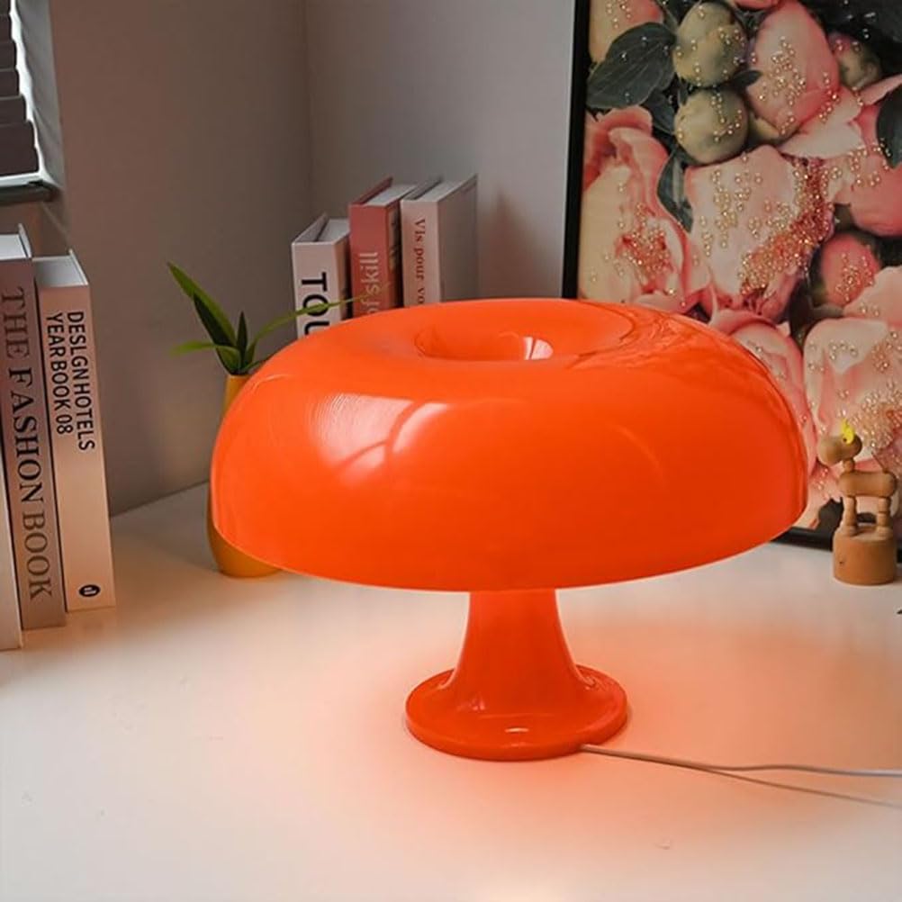AoLa Pilz Tischlampe Orange LED Mushroom Lampe mit Kabel 3000K/4000K/6000K Tischleuchte Nachttischlampe Moderne Deko Pilz Lampe Schlafzimmer Nachtlicht