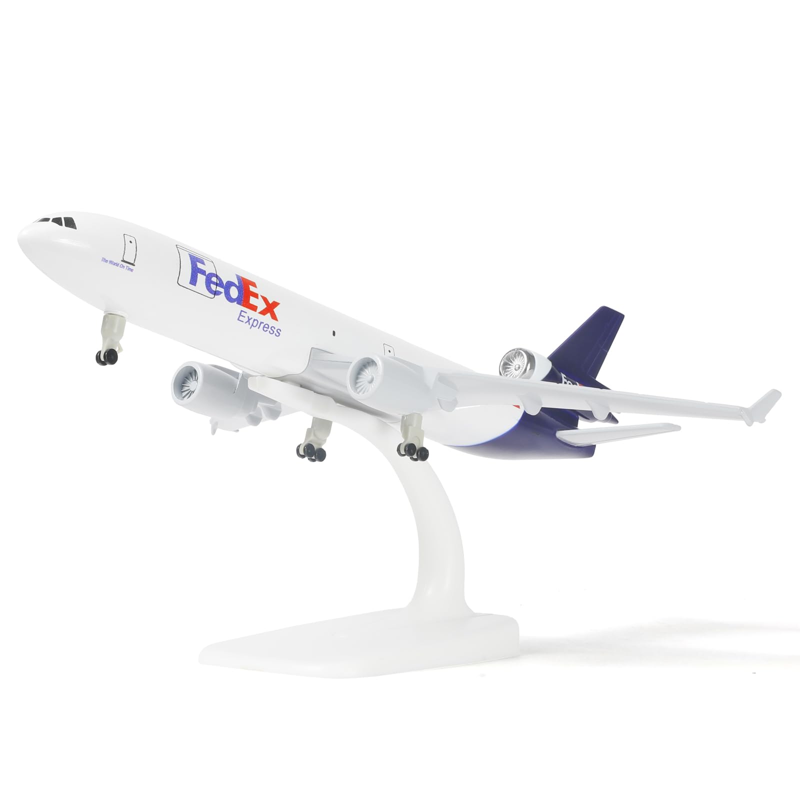 1/300 MD-11 - Modellino di aereo in metallo pressofuso per FedEx con supporto (21,1 cm L), modello di aereo cargo per adulti, giocattoli di aerei, regali o collezioni di aviazione