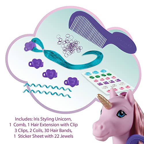 Breyer Horses Mane Beauty Styling Unicorn | Iris | Purple Extra-Long Silky No Tangle Mane | 10" x 3.5" x 10.5" | 7 Accessories, 30 Hair Bands, and 22 Jewels | Unicorn Toy | Model #7416 by Breyer - Image 3