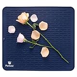 Silicone Dish Drying Mat - 18 x 16 Inch Large Nonslip Pad with High Ridges for Better Aeration,...
